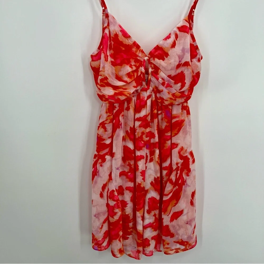 NWT Misa Los Angeles Indira Romper Maldive Marble Red White Floral Keyhole S - Picture 5 of 13